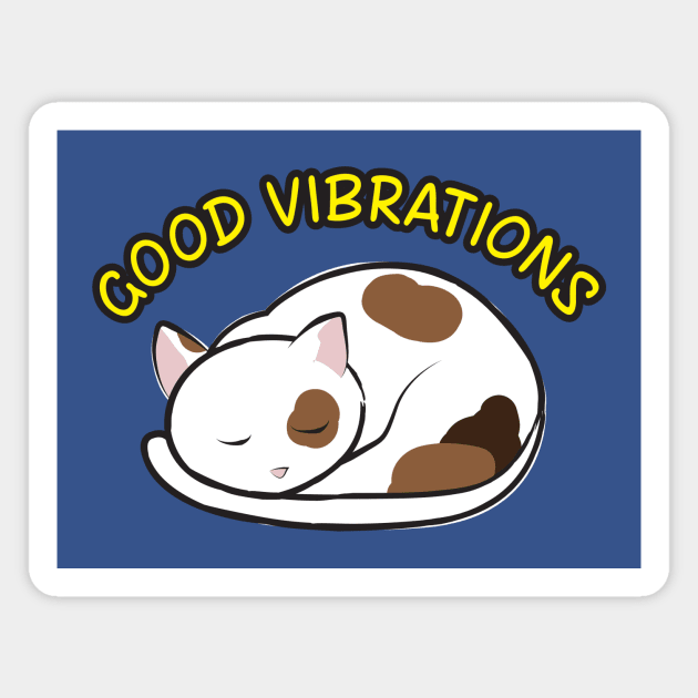 Purrs are Good Vibrations Magnet by LittleBearArt